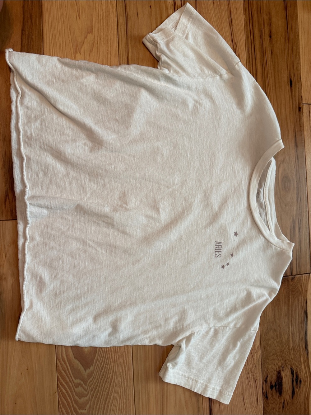 aerie White Aries Graphic Crop Tee